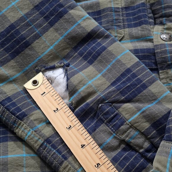 North Face Quilted Overshirt Mens S Plaid Shacket Outdoor Preppy Upcycle FLAW - Picture 13 of 16